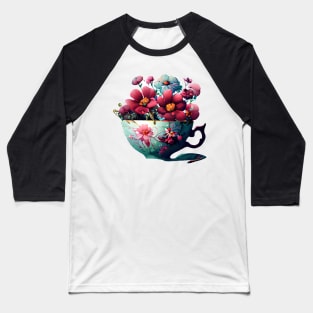 Teacup full of flowers Baseball T-Shirt